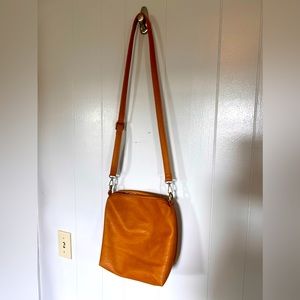 Simple camel color crossbody bag
